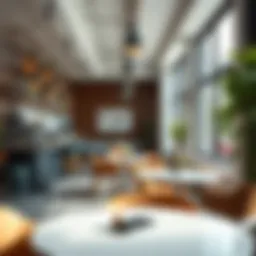 A cozy study cafe with modern decor and ample natural light