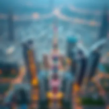 An aerial view of a significant real estate development in Dubai