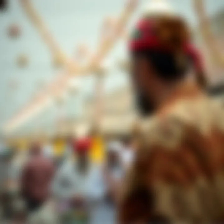 A market scene showcasing local traditions during a holiday