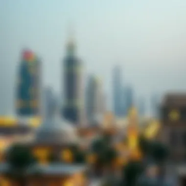 Dubai Skyline During Eid A stunning view of Dubai's skyline during the festive Eid period