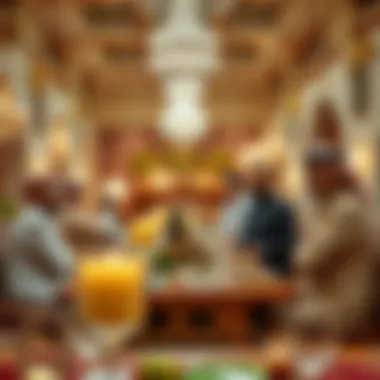 Emirati Hospitality During Eid An elegant gathering showcasing Emirati hospitality during Eid
