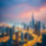 Dubai Skyline and Real Estate Development Dubai skyline showcasing real estate development