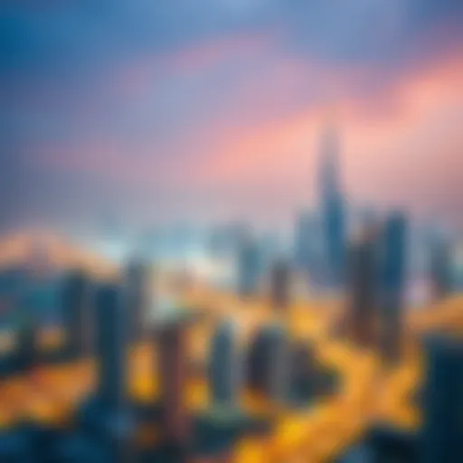 Dubai Skyline and Real Estate Development Dubai skyline showcasing real estate development