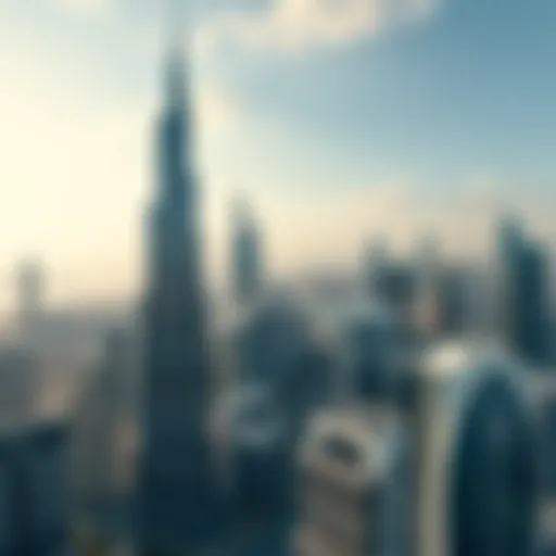 Luxury Real Estate Landscape in Dubai Aerial view of Dubai's luxury skyscrapers