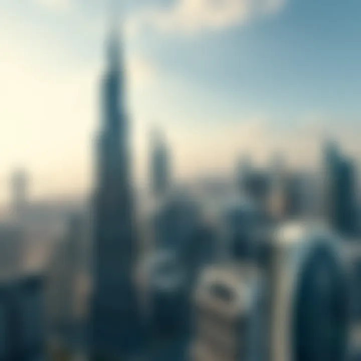 Luxury Real Estate Landscape in Dubai Aerial view of Dubai's luxury skyscrapers
