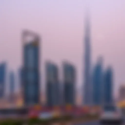 Dubai Skyline and Rental Market Growth Detailed view of Dubai's skyline representing rental market growth