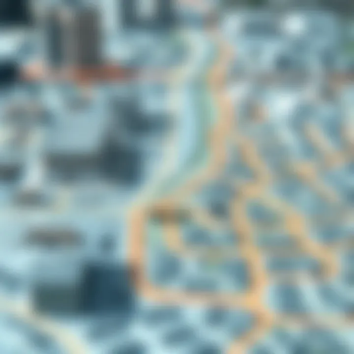 Urban Planning and Makani Numbers Interaction Urban planning map highlighting areas with Makani numbers