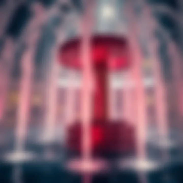 Close-up of the water jets during the fountain show