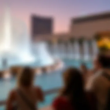 Spectators Experiencing the Fountain Show Visitors enjoying the fountain show at Dubai Mall