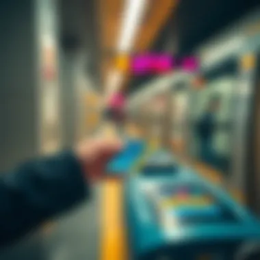 User tapping Dubai Metro Card at a station