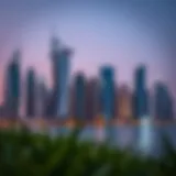 Dubai's Innovative Skyline A modern skyline of Dubai showcasing innovative architecture