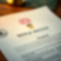 Detailed view of a title deed document showcasing essential elements