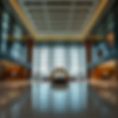 Spacious Lobby Design of Wafra Square Building Interior shot highlighting the spacious lobby design of Wafra Square Building