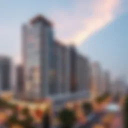 Stunning view of Zain Apartments showcasing modern architecture against the Dubai skyline